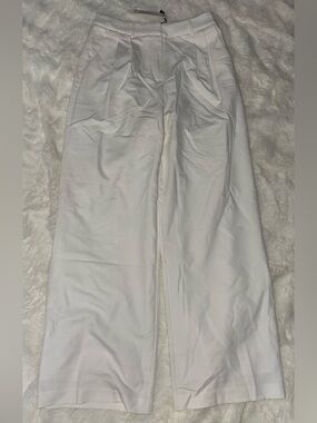 Commense White Wide-Leg Trousers (Double-lined)